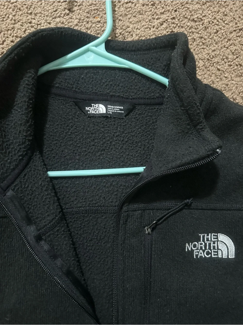 The North Face Black Full-Zip Fleece Jacket with Logo Chest